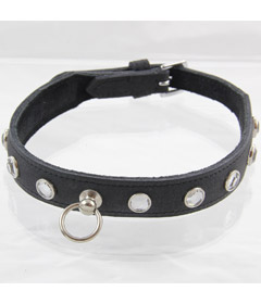 COL035BLACK Dimante Collar Black
