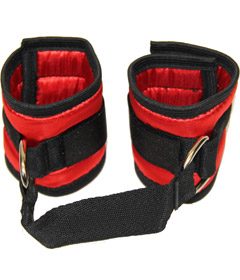HAN036 Satin Handcuffs Red