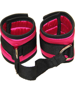 HAN036 Satin Handcuffs Pink