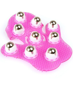 Roller Balls Massage Glove Pink