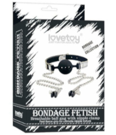 Breathable Ball Gag With Nipple Clamp