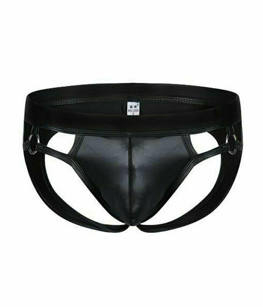 LIL560 LeatherLook Jock Strap 2Ring L XL