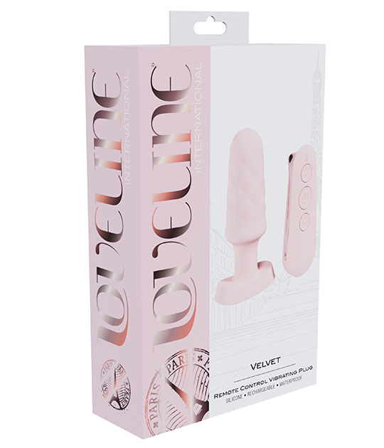 Loveline Velvet Remote Control Vibrating Plug - Pink