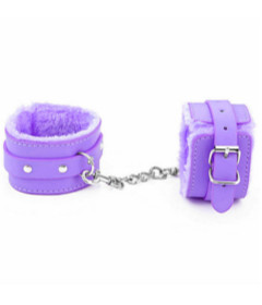 B-HAN02PUR Fur Lined Cuffs Purple