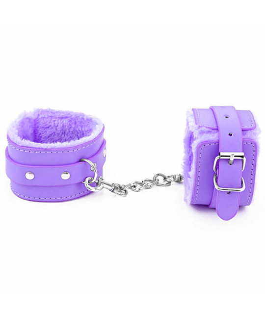 B-HAN02PUR Fur Lined Cuffs Purple