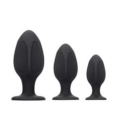 Diamond Shaped Butt Plug Set - Black