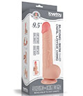 Lovetoy 9.5inch Sliding Skin Dual Layer Dong Balls Flesh