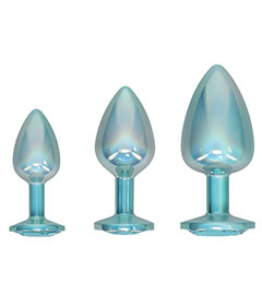 Ouch! Paris Collection - Metal Anal Plug Set - Blue