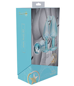 Ouch! Paris Collection - Metal Anal Plug Set - Blue