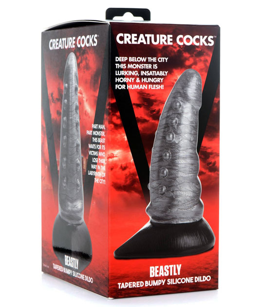 CC Beastly Tapered Bumpy Silicone Dildo
