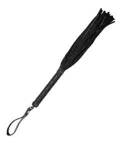 WHI007 - Black Rubber Handle Suede Whip