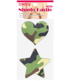 Camo Stars and Heart Nipple Pasties 2pk