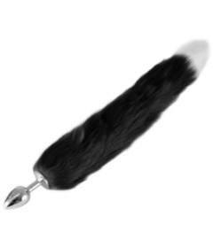 FOX002BLK Foxtail Black with White Tip