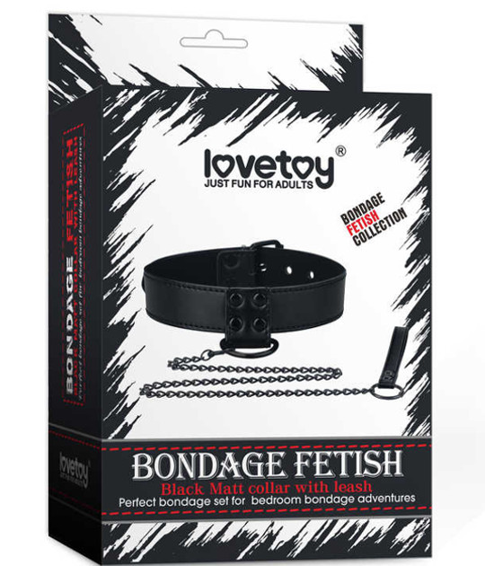 Bondage Fetish Black Matt Collar Leash
