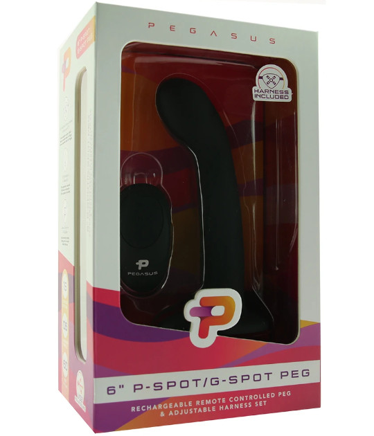 Pegasus 6in RC P-Spot G-Spot Peg + Harness