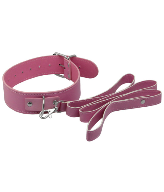 B-COL06PNK Unlined Collar & Lead Pink