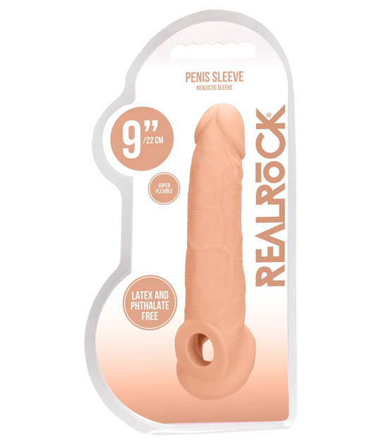 RealRock 9in Penis Sleeve White
