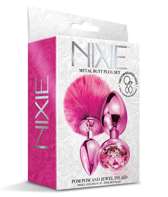 NIXIE Metal Butt Plug Set Pink Metallic
