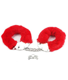 Lovetoy Fluffy Hand Cuffs Red