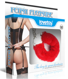 Lovetoy Fluffy Hand Cuffs Red