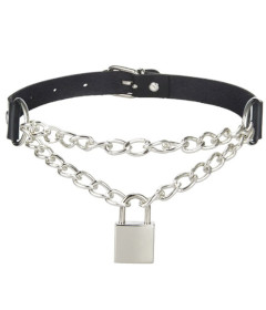 CHO024 Choker With Chain & Padlock