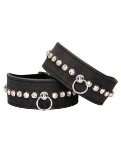 Diamond Studded Wrist Cuffs Black