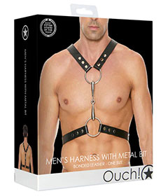 Mens Harness With Metal Bit One Size