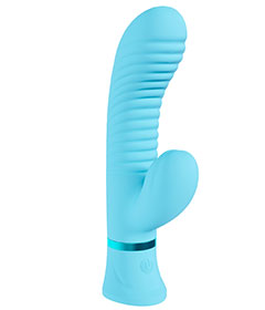 Loveline Mystique 10 Function Ribbed Rabbit - Blue