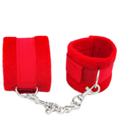 BHAN05RED Plush Cuffs Red