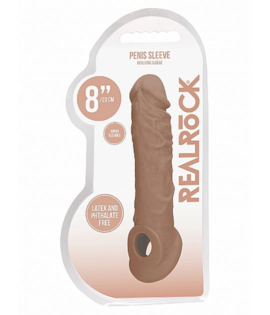 Real Rock 8in Penis Sleeve Tan