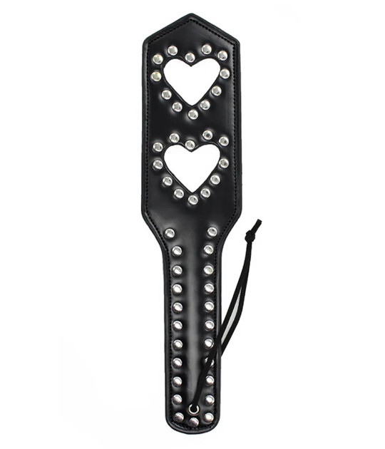 B-PAD11 Black Studded Heart Paddle