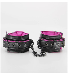 B-HAN23 Hot Pink & Black Padded Cuffs