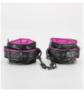 BHAN23 Hot Pink & Black Padded Cuffs
