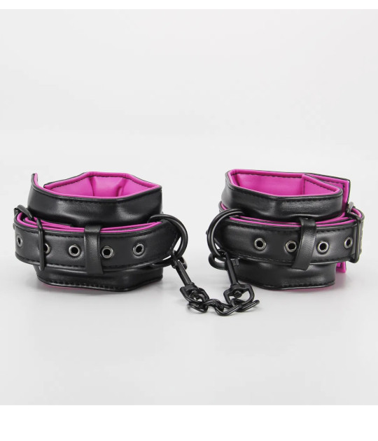 B-HAN23 Hot Pink & Black Padded Cuffs