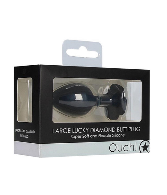 OUCH Lucky Diamond Butt Plug Black Large