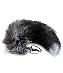 Alive  Black And White Fox Tail M