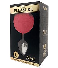 Alive  Metal Fluffy Plug Red L