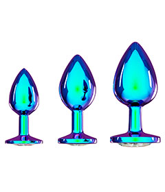 Ouch! Venice Collection - Metal Anal Plug Set - Iridescent