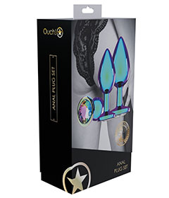 Ouch! Venice Collection - Metal Anal Plug Set - Iridescent