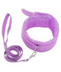 BCOL02PUR Fur Lined Collar & Lead Purple