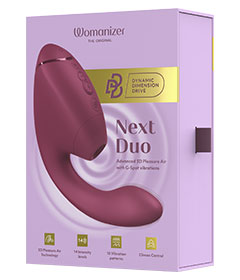 Womanizer Next Duo Air Pulse Rabbit Vibrator - Dusky Pink