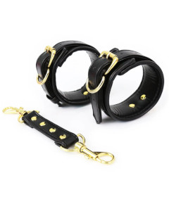 HAN047BLK Black Gold Cuffs