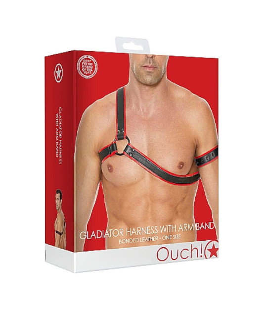 Gladiator Harness With Armband OS Red