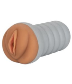 Ribbed Gripper Tight Pussy - Brown