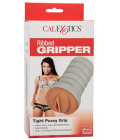 Ribbed Gripper Tight Pussy - Brown