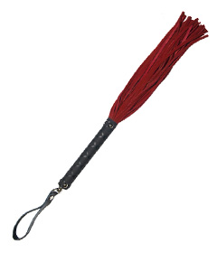 WHI007 - Red Rubber Handle Suede Whip