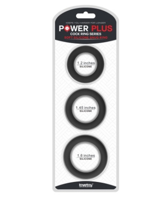 Power Plus Soft Silicone Snug Rings Blk