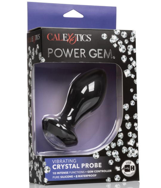 Power Gem Vibrating Petite Crystal Probe - Black