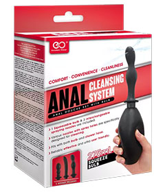 Anal Douche Set With Bulb Black
