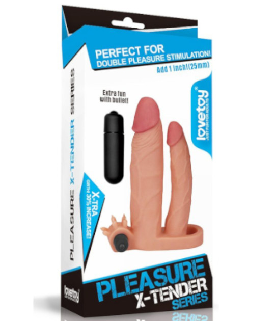 Vibrating Double Penis Sleeve 1inch